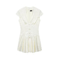 Women Clothing Western Jacquard Silk Satin Texture Mini Dress